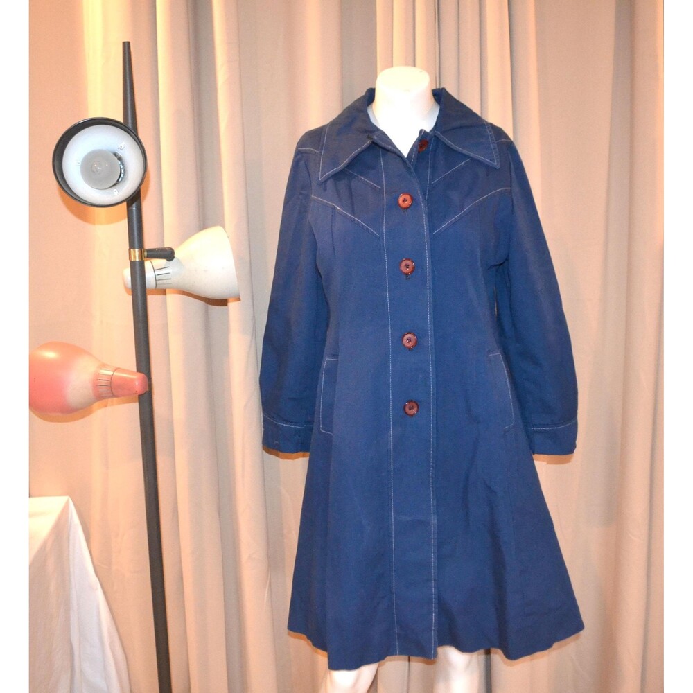 Vintage 1960 That Girl All Weather Navy Coat